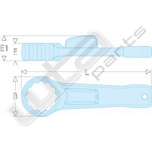 Facom beveiligde slagsleutel 46mm