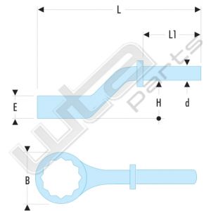 Facom gebogen ringsleutels zware uitvoering,, 24mm