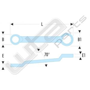 Facom dubbelgebogen 12kant ringsleutel 27x30, 27 x 30mm