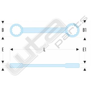 Facom lange verdiepte ringsleutels 15 gebogenebogen 12 x 14mm