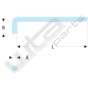 Facom extra lange inbussleutel kogelkop 10mm