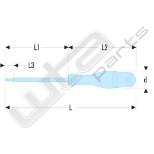 Facom schroevendraaier protwist sleuf 2.5x75