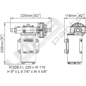 Zelfaanzuigende pomp 12V 46ltr p/m