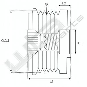 Pulley INA 17/55 x47.5 - 6 gr.