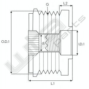 Pulley LITENS met shaft decoupler 6gr.