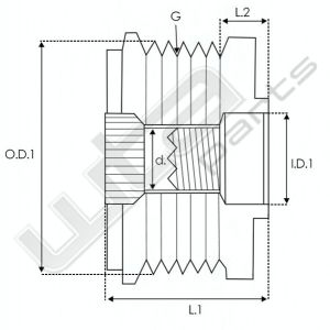Pulley LITENS 17/64 x 51 - 6 gr.