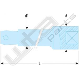 Facom verlengstuk 3/8 onder hoek l.75mm