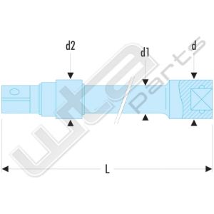 Facom verlengstuk 3/8 met vergrendeling 125mm