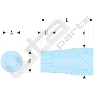 Facom doppen 3/4 12 kant 19 mm