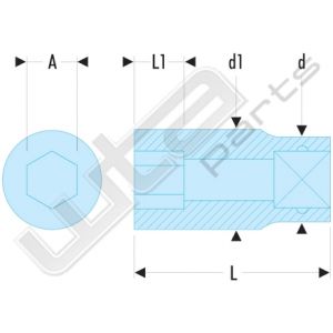 Facom doppen 3/4 6 kant 19 mm