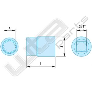 Facom 3/4 dop metrisch 38 vonkvrij