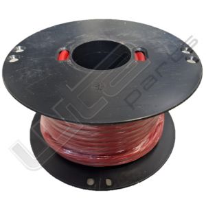 Startkabel soepel 10mm 50mtr rood, prijs p/m Haspel