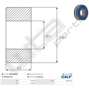 Kogellager SKF 15x35x11 speciaal