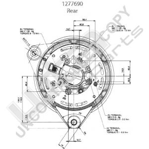 Prestolite Alternator 28.0V 155A M12x1.5