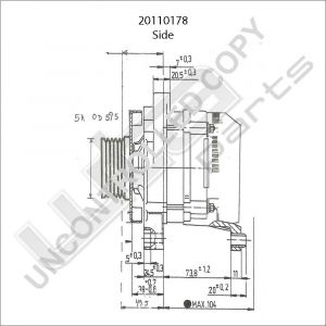 Prestolite Alternator 12V 65A Fiat Fiorino, Typo