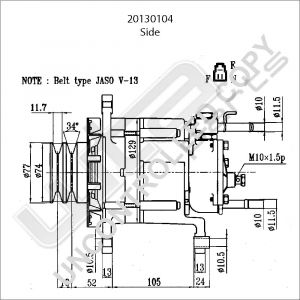 Prestolite Alternator 12V 70A Toyota Hilux