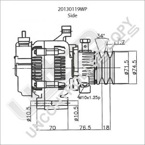 Prestolite Alternator+ V/PUMP 12V 70A