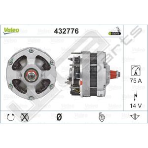 Dynamo Valeo OE 12V Porsche 75Amp