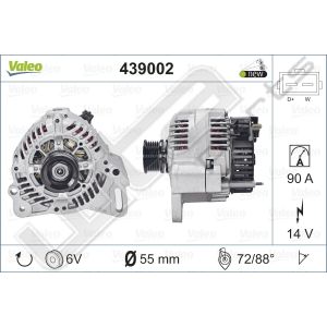 Dynamo Valeo OE 12V Volkswagen 90A
