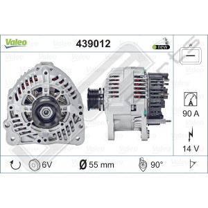 Dynamo Valeo OE 12V Volkswagen 90A