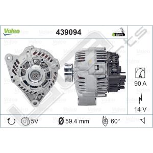Dynamo Valeo OE 12V Peugeot 90A