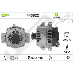 Valeo dynamo nieuw 12V 250A