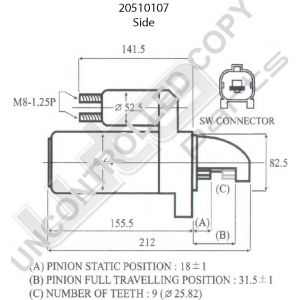 Prestolite Starter  12V 1.1KW Deawoo