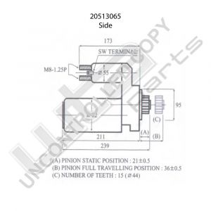 Prestolite Starter  12V 2.0KW CW Yanmar