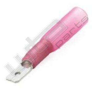 Kabelschoen heat schrink rood plat male 6,3mm