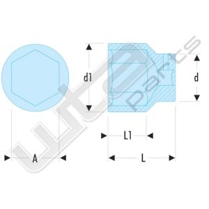 Facom doppen 1 6 kant 100 mm