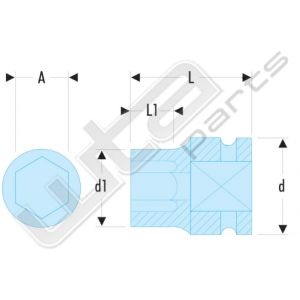 Facom impact doppen 11/2 6 kant 100