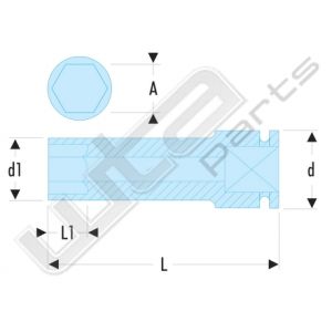 Facom lange impact doppen 3/4 17mm