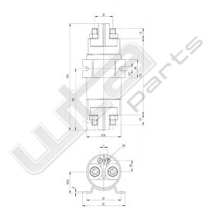 Wehrle hoog vermogen bistable relais 12V 100A