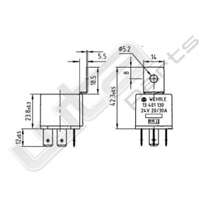 Wehrle wisselrelais 24V 20/30A