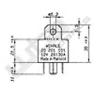 Wehrle mini relais 12V 20/30A met weerstand