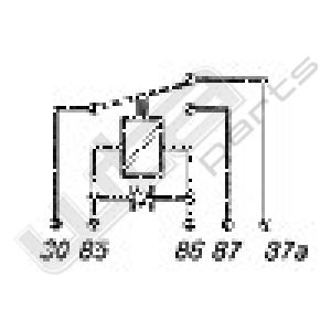 Wehrle mini relais 12V 20/30A met diode85-86-87-87a