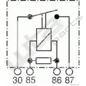 Wehrle relais 12V 70A 4 polig met weerstand