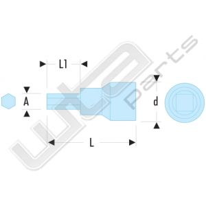 Facom 6kantdoppen 1/4 1000v 4mm