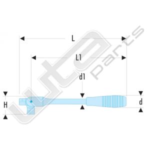 Facom lange wringstaaf met kniegewricht 1/2