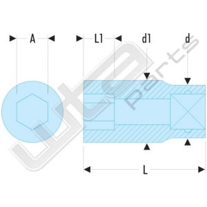 Facom doppen 1/2 6 kant 22 mm