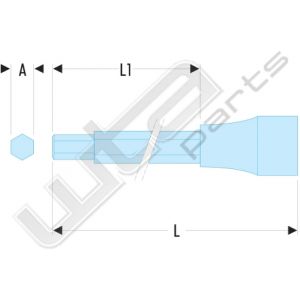 Facom schroevendraaierdop 1/2 met lange bit 6kant