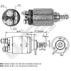 Startrelais ZM 12V M4 rechts zonder uitsparing