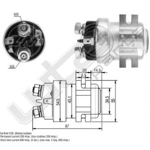 Startrelais ZM 12V 200A / 800A piek 5sec