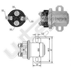 Hulp relais ZM Massa vrij 24 volt