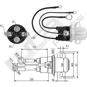 Hulp relais ZM Massa vrij 12 volt