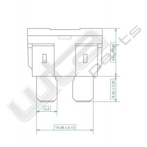 Zekering 5A steek 19mm LED beige 5 stuks